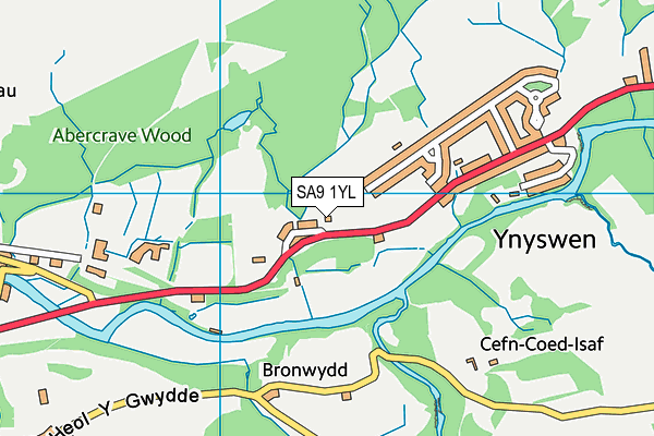 SA9 1YL map - OS VectorMap District (Ordnance Survey)