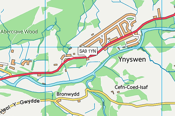 SA9 1YN map - OS VectorMap District (Ordnance Survey)