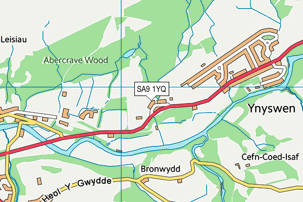 SA9 1YQ map - OS VectorMap District (Ordnance Survey)