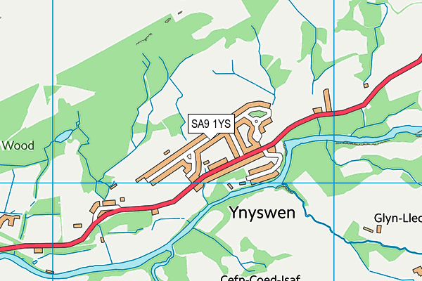 SA9 1YS map - OS VectorMap District (Ordnance Survey)