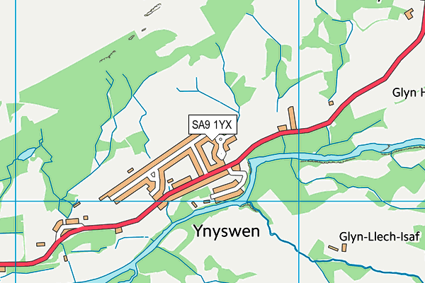 SA9 1YX map - OS VectorMap District (Ordnance Survey)