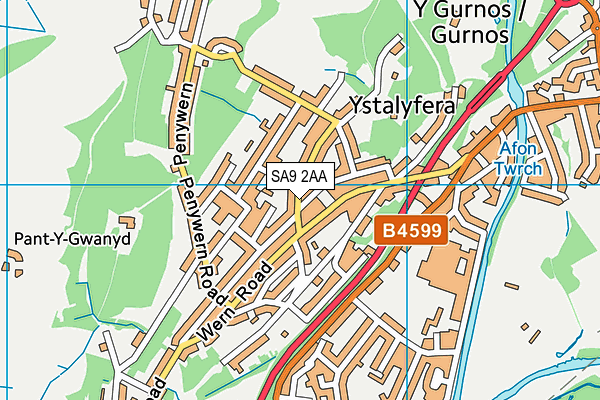 SA9 2AA map - OS VectorMap District (Ordnance Survey)