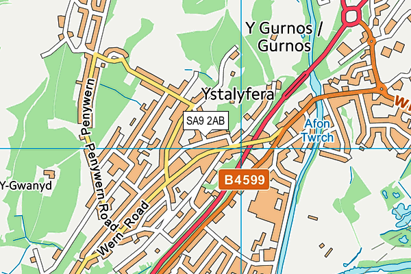 SA9 2AB map - OS VectorMap District (Ordnance Survey)