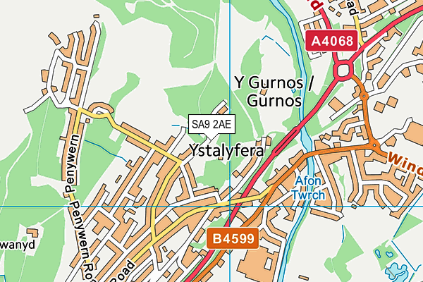 SA9 2AE map - OS VectorMap District (Ordnance Survey)