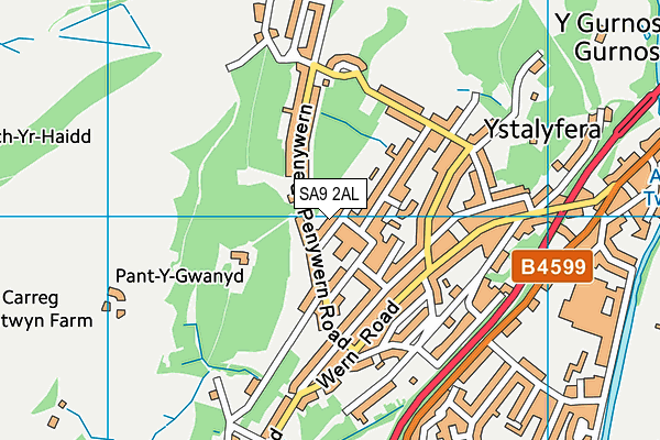 SA9 2AL map - OS VectorMap District (Ordnance Survey)