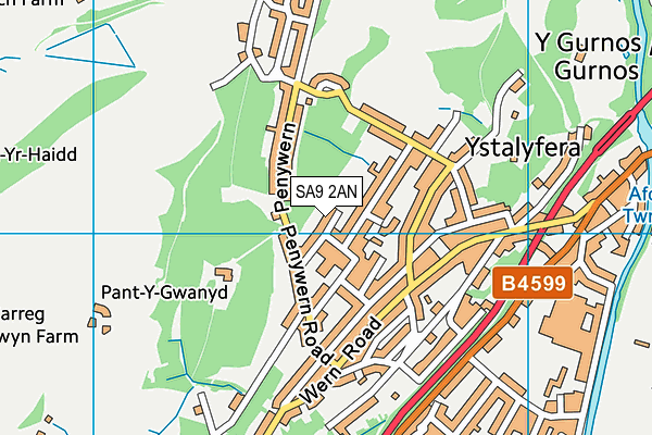 SA9 2AN map - OS VectorMap District (Ordnance Survey)