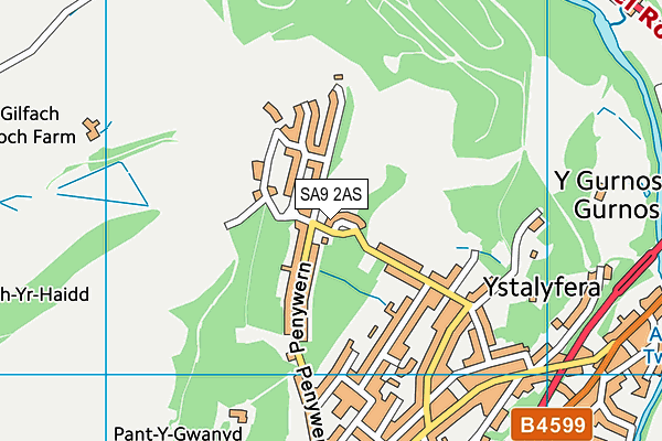 SA9 2AS map - OS VectorMap District (Ordnance Survey)