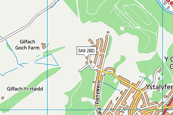 SA9 2BD map - OS VectorMap District (Ordnance Survey)