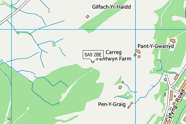 SA9 2BE map - OS VectorMap District (Ordnance Survey)