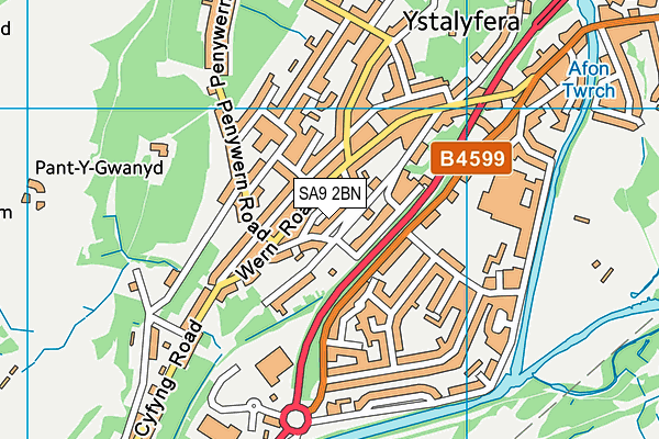 SA9 2BN map - OS VectorMap District (Ordnance Survey)