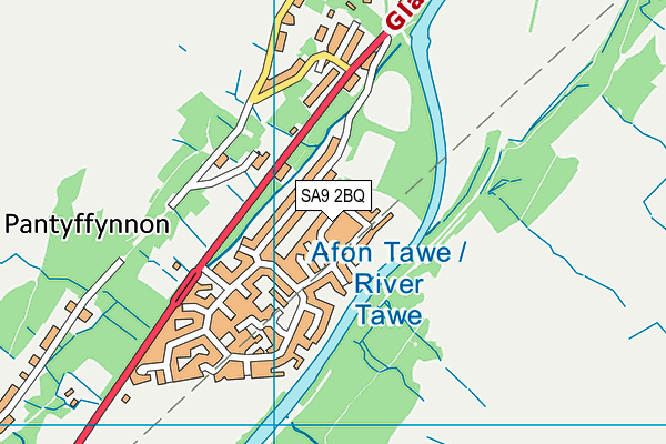 SA9 2BQ map - OS VectorMap District (Ordnance Survey)