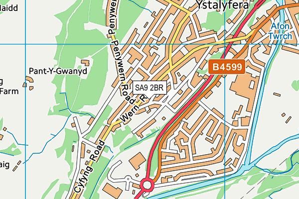 SA9 2BR map - OS VectorMap District (Ordnance Survey)