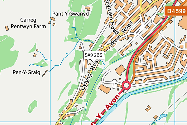 SA9 2BS map - OS VectorMap District (Ordnance Survey)