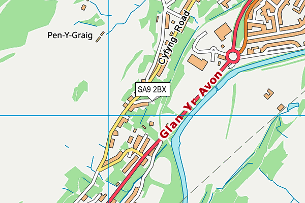 SA9 2BX map - OS VectorMap District (Ordnance Survey)