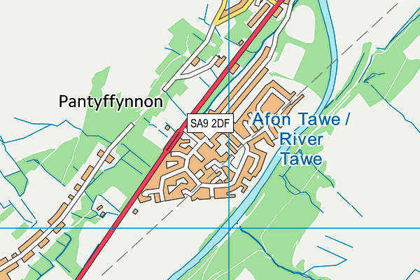 SA9 2DF map - OS VectorMap District (Ordnance Survey)