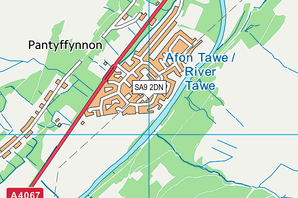 SA9 2DN map - OS VectorMap District (Ordnance Survey)