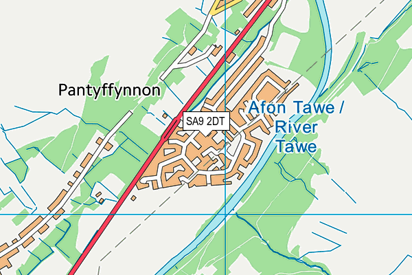 SA9 2DT map - OS VectorMap District (Ordnance Survey)