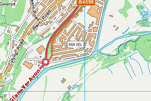 SA9 2EL map - OS VectorMap District (Ordnance Survey)