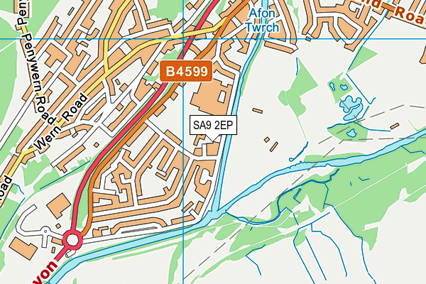 SA9 2EP map - OS VectorMap District (Ordnance Survey)