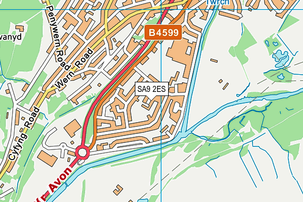 SA9 2ES map - OS VectorMap District (Ordnance Survey)