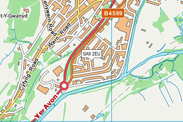 SA9 2EU map - OS VectorMap District (Ordnance Survey)