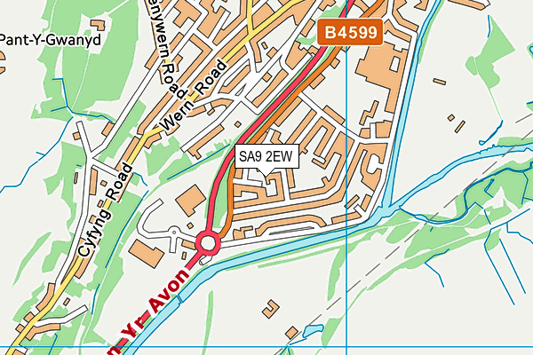 SA9 2EW map - OS VectorMap District (Ordnance Survey)