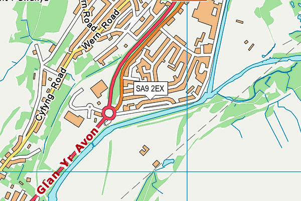 SA9 2EX map - OS VectorMap District (Ordnance Survey)