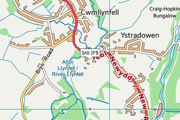 SA9 2FB map - OS VectorMap District (Ordnance Survey)