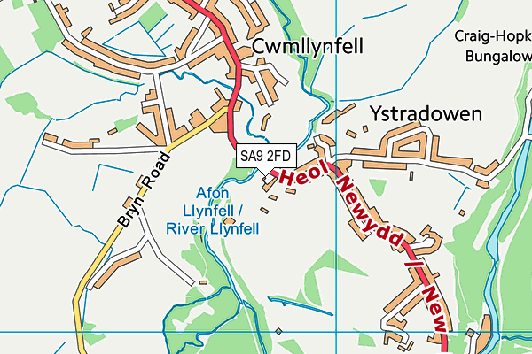 SA9 2FD map - OS VectorMap District (Ordnance Survey)