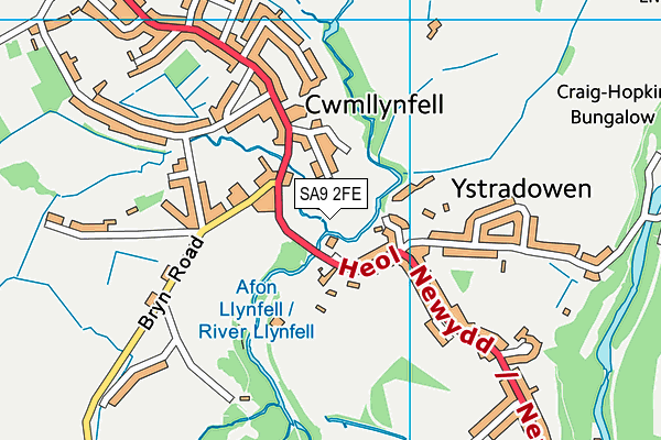 SA9 2FE map - OS VectorMap District (Ordnance Survey)