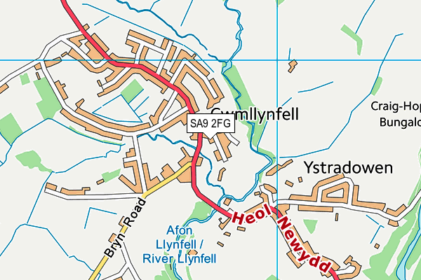 SA9 2FG map - OS VectorMap District (Ordnance Survey)