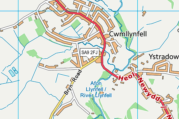 SA9 2FJ map - OS VectorMap District (Ordnance Survey)