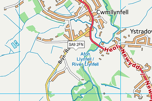 SA9 2FN map - OS VectorMap District (Ordnance Survey)