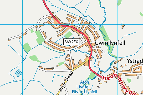 SA9 2FX map - OS VectorMap District (Ordnance Survey)