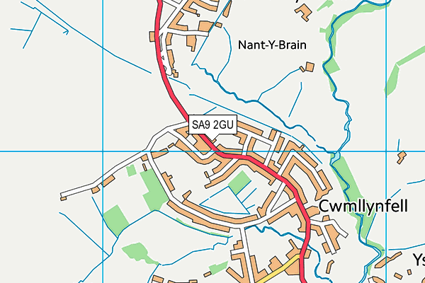 SA9 2GU map - OS VectorMap District (Ordnance Survey)