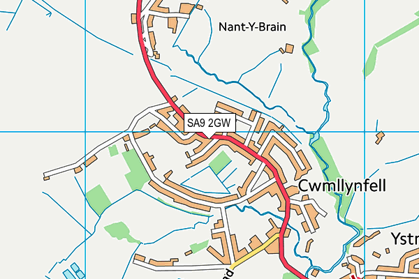 SA9 2GW map - OS VectorMap District (Ordnance Survey)