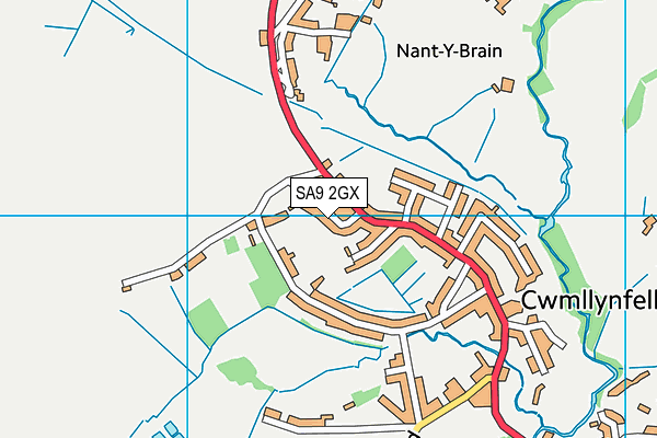 SA9 2GX map - OS VectorMap District (Ordnance Survey)