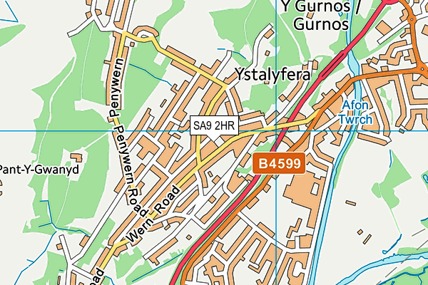 SA9 2HR map - OS VectorMap District (Ordnance Survey)