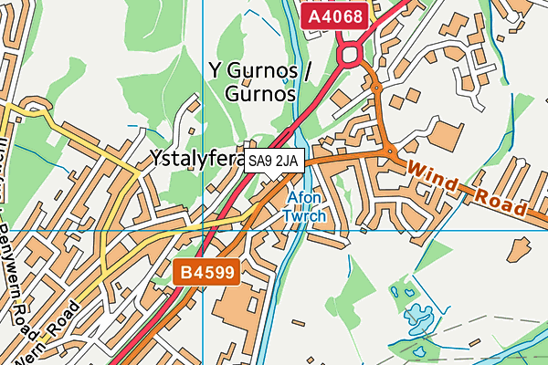 SA9 2JA map - OS VectorMap District (Ordnance Survey)