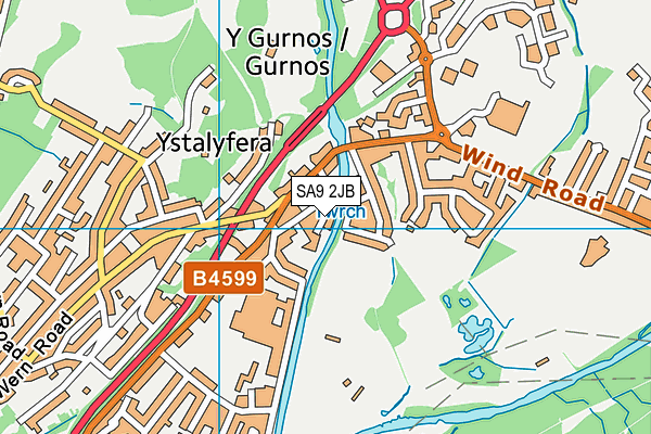 SA9 2JB map - OS VectorMap District (Ordnance Survey)