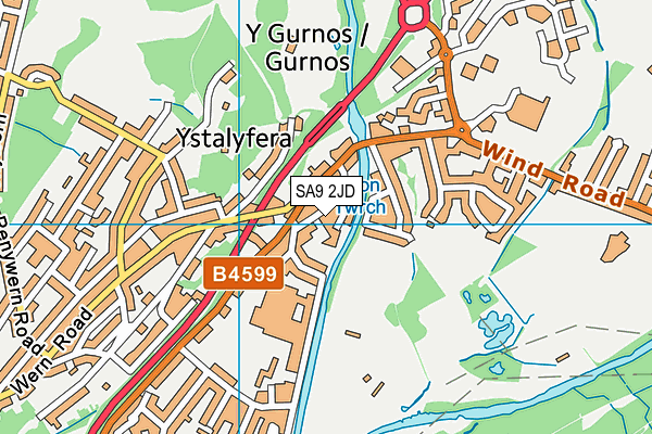 SA9 2JD map - OS VectorMap District (Ordnance Survey)