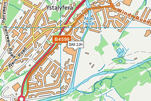 SA9 2JH map - OS VectorMap District (Ordnance Survey)