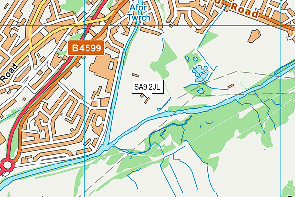 SA9 2JL map - OS VectorMap District (Ordnance Survey)