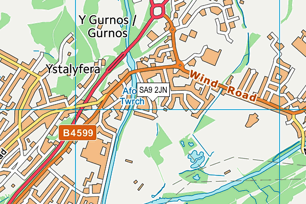 SA9 2JN map - OS VectorMap District (Ordnance Survey)