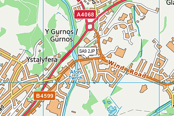 SA9 2JP map - OS VectorMap District (Ordnance Survey)