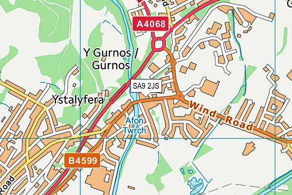 SA9 2JS map - OS VectorMap District (Ordnance Survey)