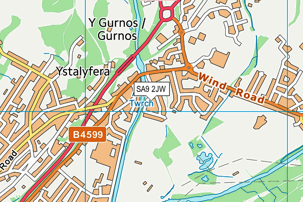 SA9 2JW map - OS VectorMap District (Ordnance Survey)