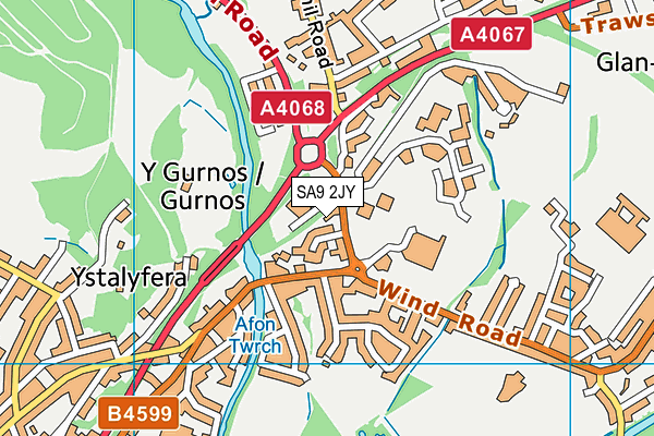 SA9 2JY map - OS VectorMap District (Ordnance Survey)