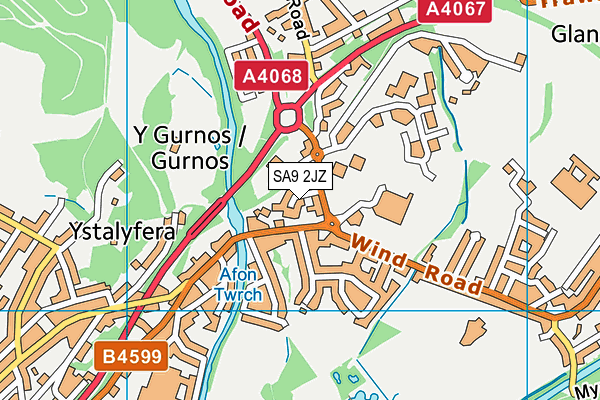 SA9 2JZ map - OS VectorMap District (Ordnance Survey)