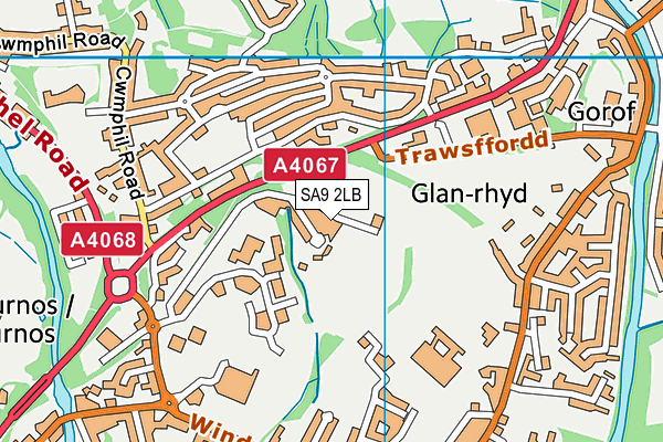 SA9 2LB map - OS VectorMap District (Ordnance Survey)